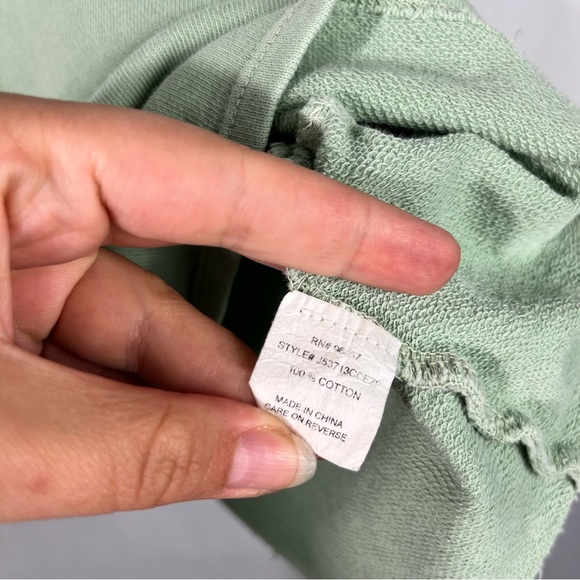 Eyeshadow Light Pastel Green Ruffle Peplum Hem Oversized Hoodie Sweatshirt Med M - Picture 2 of 4